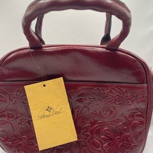 Patricia Nash Burnished British Tooled Embossed Satchel in color “Oxblood “